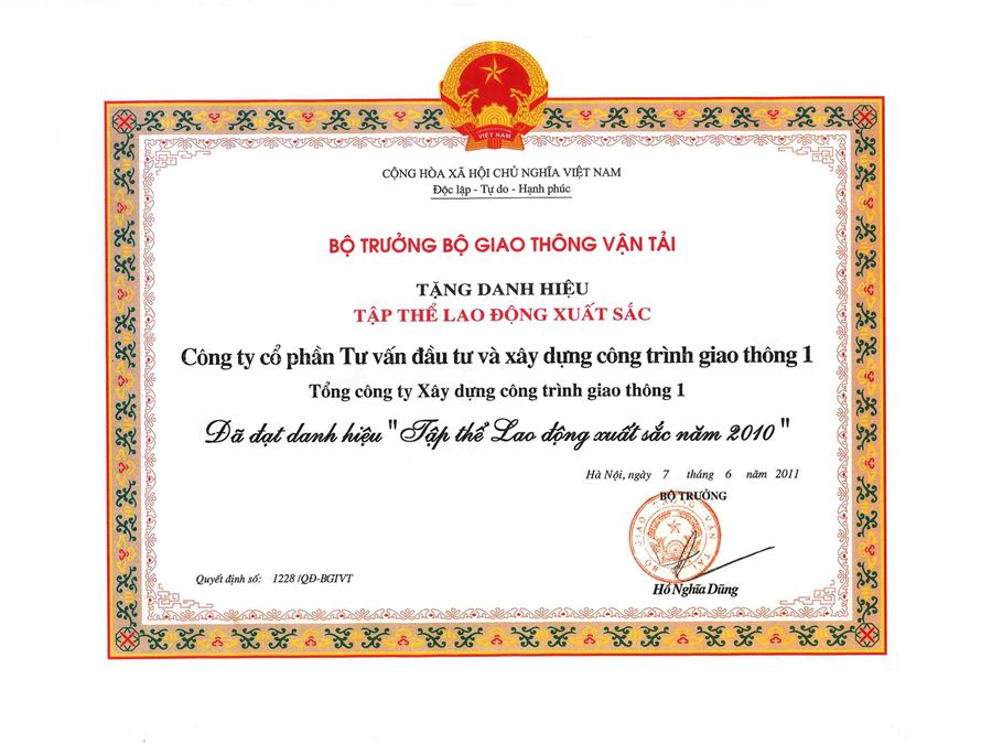  Tặng danh hiệu - Bộ Giao thông Vận Tải năm 2010